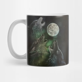 Wolves Howling at the Moon Mug